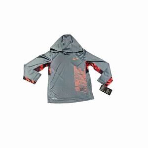Nike Shirt Hoodie Pullover  Dri-Fit‎ Gray Boys 7